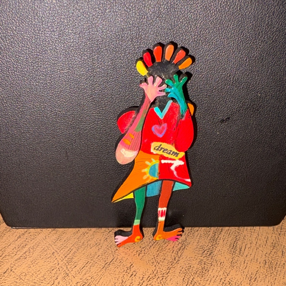 JOESAM VINTAGE HAND PAINTED LIMITED EDITION DREAM BROOCH SIGNED JOE SAM